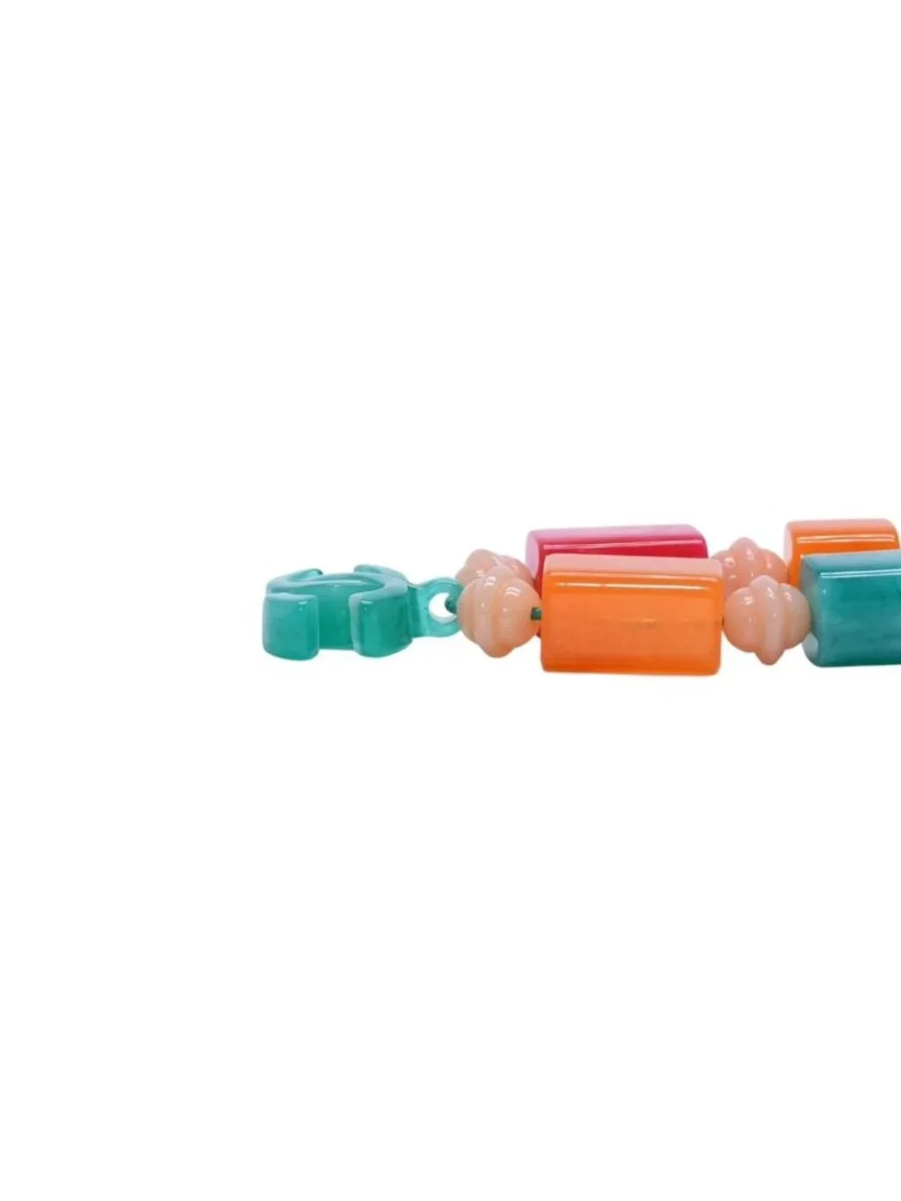 Chanel CC Logo Necklace Plastic Candy Color Multicolor Stone